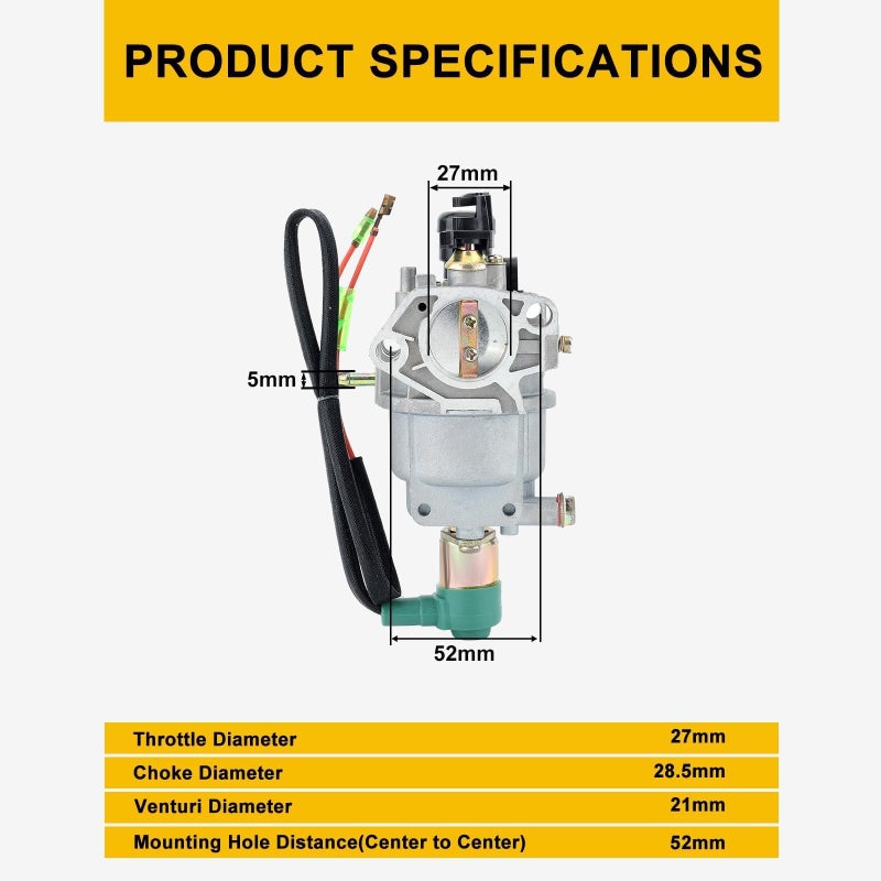 Panari EB3500 Carburetor for Honda Generator EM5000SX EB3500X EB5000X EM3500X EB3800X EM3800SX EM3500SX EG5000X EM5000X EW140 Parts W Air Filter Spark Plug - Image 5